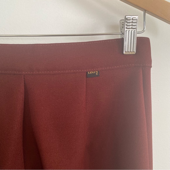 Vintage 60s Levi Strauss & Co Pants Trousers High Waisted Burgundy Maroon Mod - Picture 11 of 11